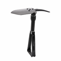 Lopata pliabila multifunctionala 6 in 1 pentru camping si gradina, otel mangan, 47 cm, negru