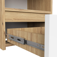 Noptiera cu 1 sertar, PAL laminat 16mm, 40x35x40 cm, stejar artisan si alb