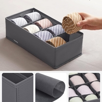 SONGMICS Organizatoare dulap sau sertar, set 8 cutii de depozitare a lenjeriei de corp, pliabile, 64x48x10cm, gri