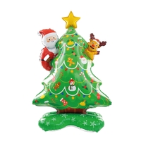 Balon Brad, Vafy, din Folie de Aluminiu, Tema Craciun, 62 x 34 x 117 cm, Baza Stabila, Verde