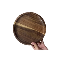 Farfurie din Lemn, Vafy, Rotunda, pentru Alimente sau Decor, 10 x 1.5 cm, Natur