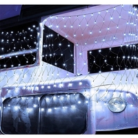 Instalatie Craciun, Tip Plasa, 13.5 m x 1.5 m, 1080 LED-uri, Alb rece, 8 jocuri de lumini, Transformator cu telecomanda, Interconectabila, Prelungitor 3 m inclus, Fir transparent, Vafy