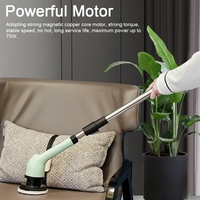 Perie Electrica de Curatare, Flippy, pentru Gresie, Baie, Bucatarie, 25x20x9.5 cm, cu 9 Capete, Maner Extensibil Detasabil 84-127cm, Incarcare USB-Type C, Rotire 360 de Grade, 3000 mAh, Culoare: Verde