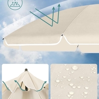 SONGMICS Umbrela terasa gradina sau plaja, cu inclinare, husa, diametru 160cm, bej