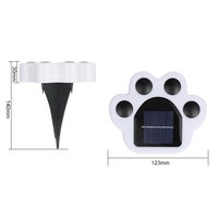 Set 4 Lampi Solare Led pentru Gradina, Flippy, Model Laba de Urs, 14 x 13 x 3 cm, Buton On-Off, Multicolor, Negru/Alb