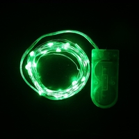 Instalatie Craciun, 2 metri, 20 LED-uri, Verde, cu baterii, fir cupru, liniar, interior/exterior, Vafy
