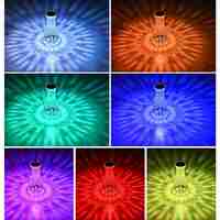 Lampa de birou pe LED RGB 16, Flippy, dimmer tactil, 3 nivele de intensitate, incarcare USB, 3W, Cristal Acrilic, 20x12 cm, cu telecomanda, forma vaza, transparent