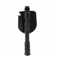 Lopata pliabila multifunctionala 5 in 1 pentru camping si gradina, otel mangan, 41 cm, negru