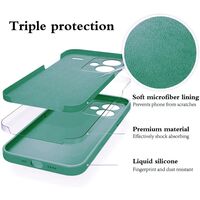 Husa de Protectie, Vafy, pentru Xiaomi Redmi Note 13 Pro Plus 5G, Liquid Silicone, cu Microfibra pe Interior, Protectie Antisoc, Compatibil Incarcare Wireless, Verde