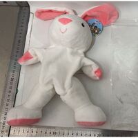 Papusa de Mana pentru Teatru de Papusi, Flippy, din Plus, 25 x 10 x 8 cm, Model Iepure, Alb/Roz