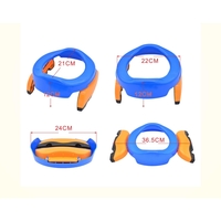 Olita Portabila 2 in 1, Flippy, Olita + Capac de Toaleta, din Plastic, Diametru 21 cm, Albastru