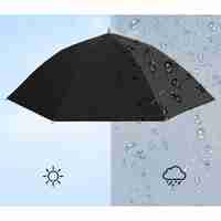 Umbrela de Cap, Flippy, Diametru 69 cm, Banda Elastica de Cap, Protectie UV/Ploaie, Albastru Deschis