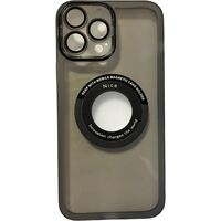 Husa protectie Vafy pentru Apple iPhone 14 Pro Max decupaj logo, magnetica, Protectie Camera, Negru