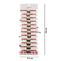 Martisor Bratara pentru Dama si Copii, Jolie, Model Cirese cu Fundita si Sclipici, Set 12 bucati, Pandantiv Emailat, Snur Reglabil, Rosu/Alb