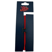 Martisor Bratara din Inox pentru Copii, Jolie, Textil si Inox, Snur Rosu, Model Fluture, Argintiu