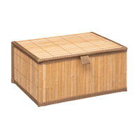 Set 3 cutii dreptunghiulare 5Five din bambus, marimi S-M-L, 32x25x16 cm, natur