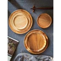 Farfurie din Lemn, Vafy, Rotunda, pentru Alimente sau Decor, 15 x 1.5 cm, Natur
