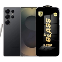 Folie de Protectie pentru Samsung Galaxy S25 Ultra, Vafy, Sticla Securizata ESD, Margini Negre, Rezistenta la Zgirieturi, Antistatica, 0.35 mm, Transparenta