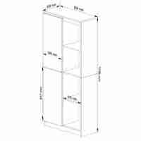 Dulap cu usa si 8 etajere, PAL laminat 16 mm, 80x35x180 cm, stejar sonoma