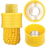 Ustensila pentru Curatare Porumb, Vafy, Diametru 3.6 cm, din Plastic si Otel Inoxidabil, Galben