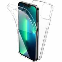 Husa de protectie Vafy 360 grade, PC+TPU+Folie policarbonat, pentru Apple iPhone 12 , Transparent