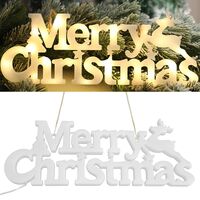 Instalatie LED de Craciun, Vafy, Litere 3D, Merry Christmas, Lumina Calda, 27.5 x 10.5 x 1.4 cm, Alb