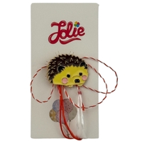 Martisor pentru copii, Jolie, Material Metal, Ambalaj Carton cu Design, Dimensiune Brosa Aproximativ 2x2 cm, Multicolor, Model Arici