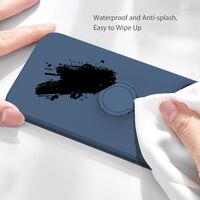 Husa de Protectie, Vafy, pentru Samsung Galaxy A52, Liquid Silicone Ring cu Suport Rotativ, Albastru