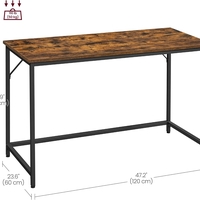 VASAGLE Birou calculator cu blat din PAL, cadru metalic, stil industrial, 120x60x75 cm, maro rustic