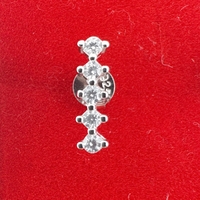 Cercei Dama Argint 925, Jolie, Model Bagheta cu 5 Pietre mici, 1.04 g, Argintiu