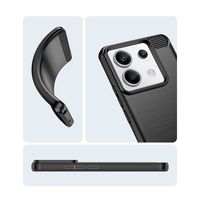 Husa de Protectie pentru Xiaomi Redmi Note 13 Pro Plus, Vafy, Protectie 360, din TPU cu element de Carbon, Anti Alunecare, 1.8 mm, Negru