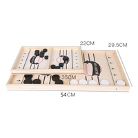Joc Fooseball Interactiv, Flippy, Tip Hockey pe Gheata, din Lemn, 10 Piese de Joc, +4 Ani, 54 x 29 cm, Multicolor