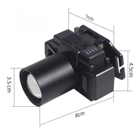 Lanterna LED de Montat pe Cap, Vafy, cu Raza Lunga de Zoom, Far Telescopic, Reglabil, Rezistent la Apa, pentru Pescuit in Aer Liber, Camping, Lumina Puternica, Lanterna, 7x4.5x6 cm, Negru