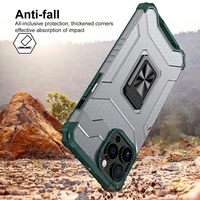 Husa de protectie Vafy compatibila cu Apple iPhone 13 Pro Max Acrylic Armor cu suport Verde Inchis