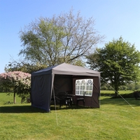 Cort pavilion de gradina pliabil automat pop-up, impermeabil, cu 4 pereti laterali, 300x300cm, gri