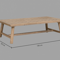 Masuta de cafea Atmosphera Aeris, lemn acacia si blat MDF chevron, 130x70x40 cm, natur