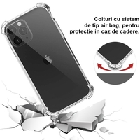 Husa de Protectie, Vafy, Compatibila cu Apple iPhone 16 Pro, TPU Antisoc, Protectie Colturi, 1.5 mm Transparent