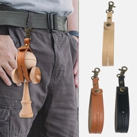 Husa pentru Kendama, Flippy, Husa de Depozitare pentru Kendama, din Piele Ecologica, Catarama cu Agatare pentru Transportare, Model Breloc Simplu, 19.5 x 2.5 cm, Apricot