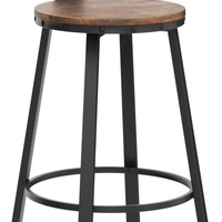 VASAGLE Set de 2 scaune de bar inalte cu spatar, cadru din otel, industrial, 54x99cm, maro rustic