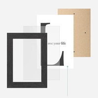 SONGMICS set rame foto 10 buc, 28x24 / 21x16 / 18x13 cm, negru, montaj perete sau birou, MDF si plastic