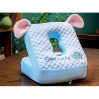 Perna din Spuma, Vafy, pentru Birou, Calatorii, Pauze, Model Elefant, Microfibra, 30x35x30 cm, Albastru