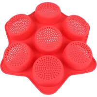 Forme de Silicon pentru Copt, Flippy, 7 Forme Rotiunde, pentru Burgeri si Prajituri, 38.5 x 4 cm, Rosu