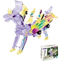 Jucarie Transformabila 2in1, Flippy, Crystal Wing Flying Dragon, Masina/Dragon, Atractie Magnetica, Fluorescent, +3 Ani, din ABS, Multicolor