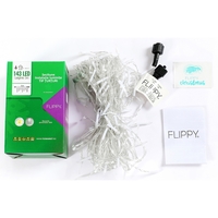 Sectiune Instalatie de Craciun, Vafy®, Tip Turturi, Fara Alimentator, 5m, 143 LED-uri, 8 Jocuri de Lumini, Fir Transparent, Lumina Alb Cald, IP44, Interconectabila