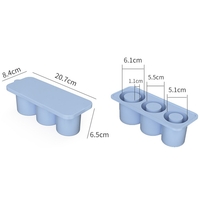 Forma pentru Gheata, Flippy, din Silicon, cuburi de gheata, forme rotunde, inghetare rapida, 20.7 x 8.4 x 6.5 cm Albastru