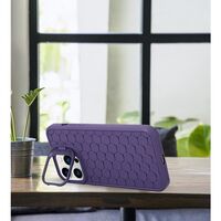Husa de Protectie TPU, Vafy, pentru Apple iPhone 15 Plus, 3D Cube, cu Inel, Protectie Camera, Antisoc, Antizgariere, Antialunecare, Acoperire Completa, Mov