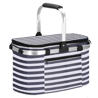 Geanta pentru picnic sau plaja, termoizolanta, 28 litri, alb albastru