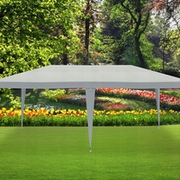 Cort pavilion de gradina, 600x300 cm, impermeabil cu rezistenta UV, alb