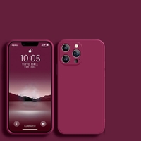 Husa pentru Apple iPhone 14 Plus Vafy, Liquid Silicone, cu Microfibra pe interior, Protectie Antisoc, Wine red, Claret