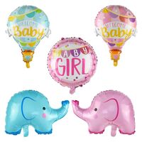 Balon din Folie Metalizata, Vafy, Mini Figurine, Model Balon cu Aer Cald Fetita, Tematica Welcome Baby, 80x62 cm, Ambalaj Individual, Pai Inclus, Umflare cu Aer sau Heliu, Roz